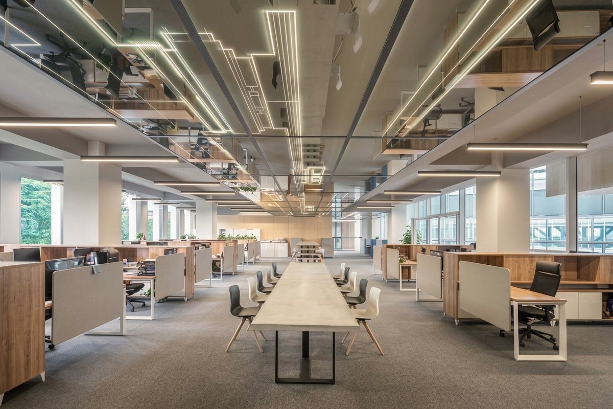 A large, immaculate office